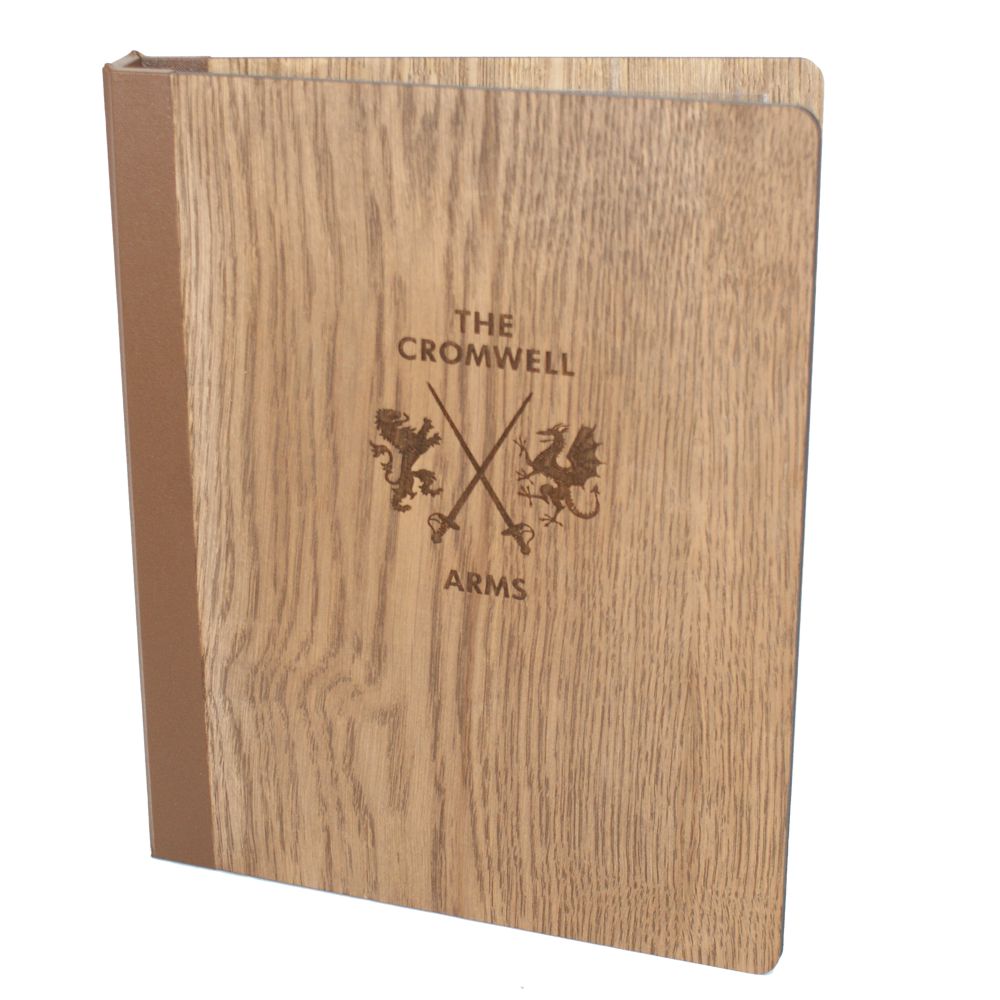 Oak Veneer Wooden Guest Room Folder. - Braccio.co.uk